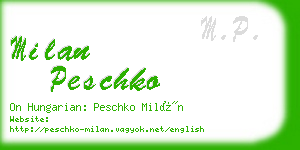 milan peschko business card